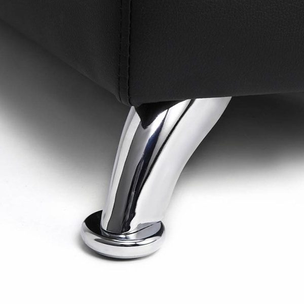 Banquette d'attente noire avec dossier