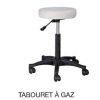 Tabouret rond blanc piètement étoile noir
