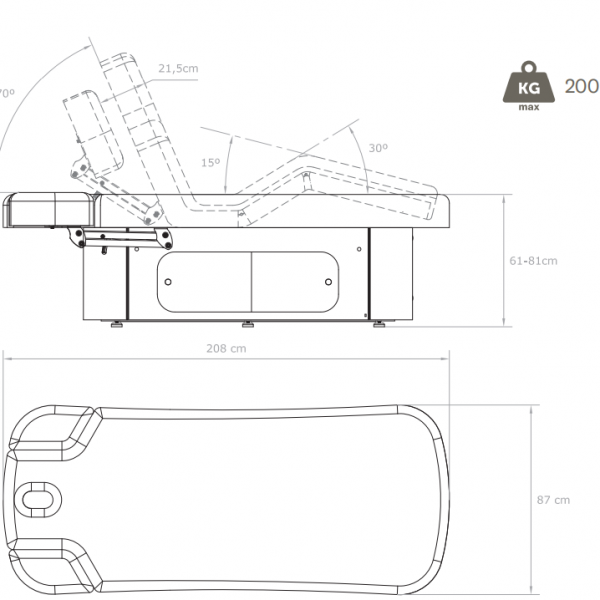 Table de spa électrique avec chauffage Pleid Warm Blanc
