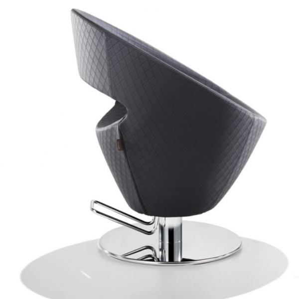 Fauteuil de coupe COCOON base rond avec pompe noir de côté