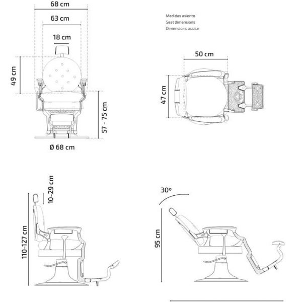 Fauteuil barbier MUSE BROWN