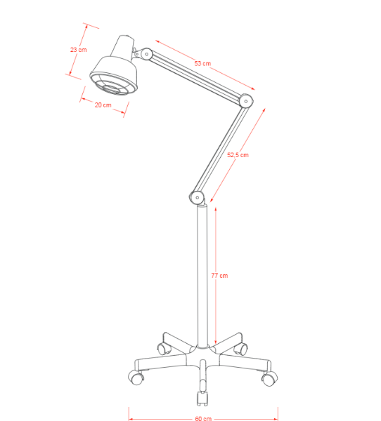 Lampe infrarouge sur pieds DACRE