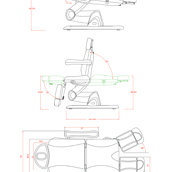Fauteuil de pédicure électrique ROB