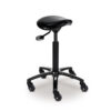 Tabouret noir MAXO réglable en hauteur avec pied étoile noir