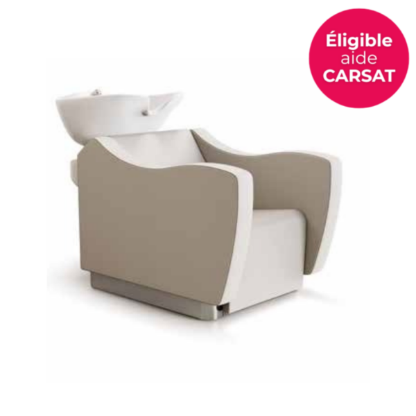 Bac de lavage Throne Lift Karisma avec fauteuil ergonomique inclinable et système motorisé pour salon de coiffure professionnel