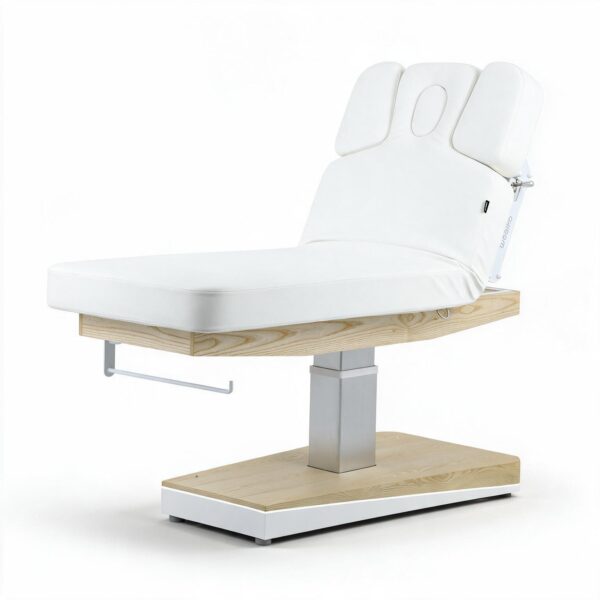Table de massage chauffante professionnelle LYDIA à 3 moteurs avec base en bois naturel